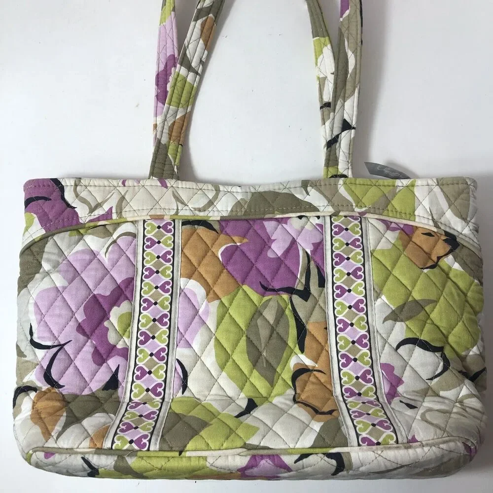 Vera Bradley Shoulder Bag Purse‎ Tote Portobello Road Zip Double Handle A2